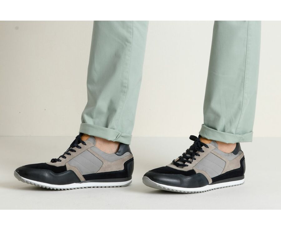Sneakers homme cuir Navy et Beige - CORUNNA