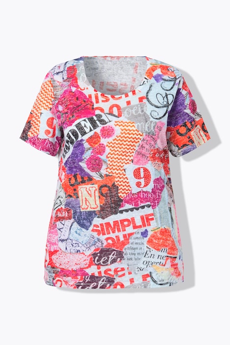 T-Shirt, Alloverdruck, Halbarm