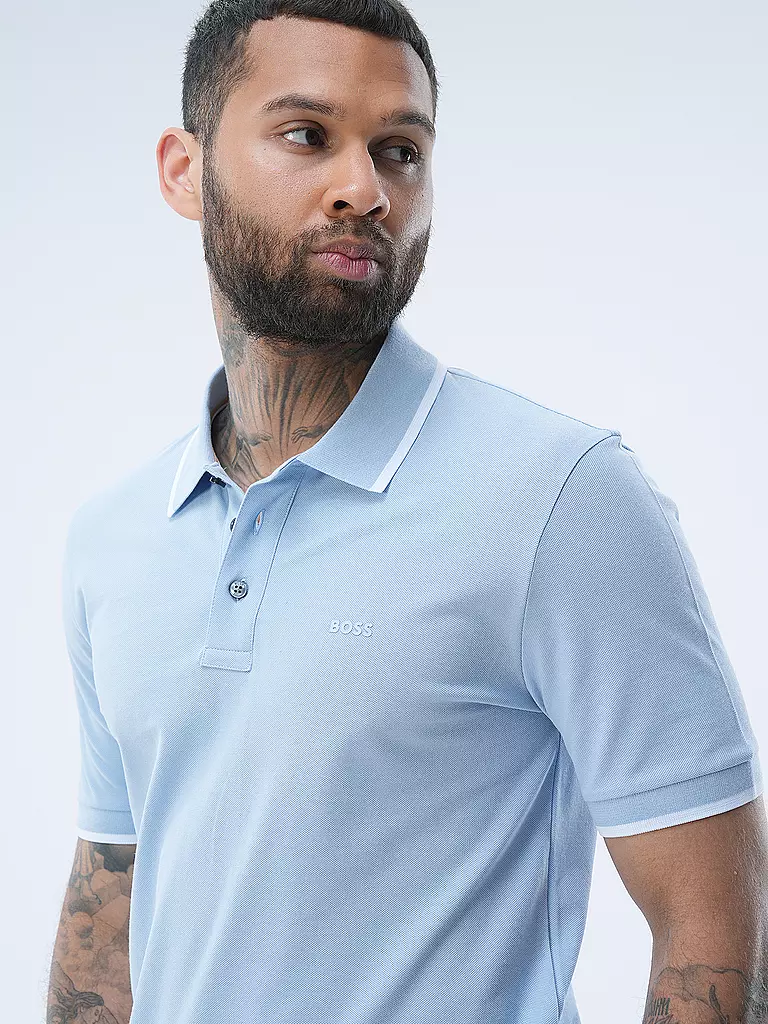 BOSS Poloshirt PARLAY 190 hellblau