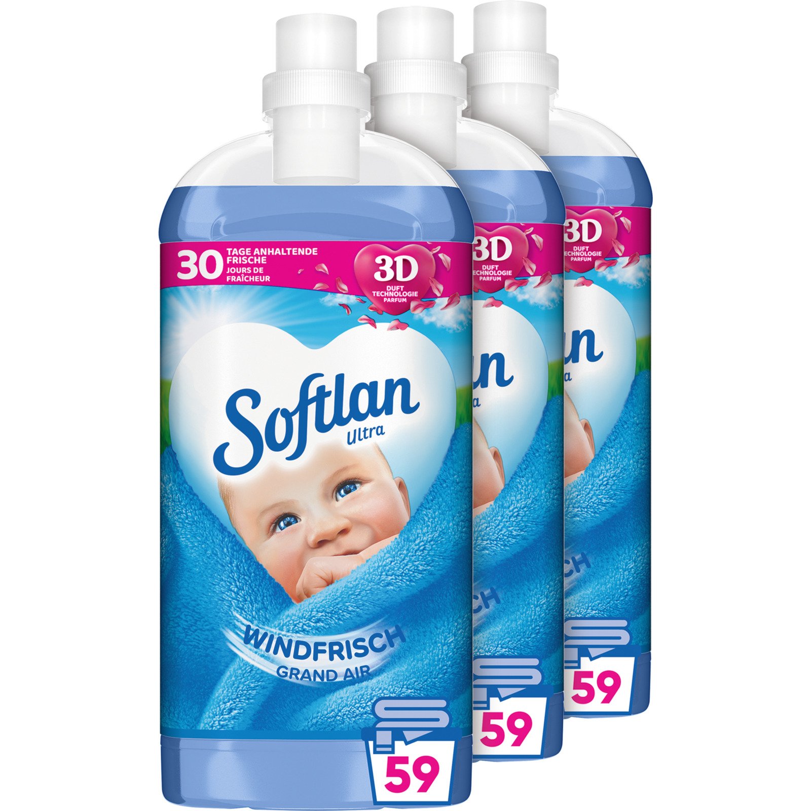 Softlan Ultra Weichspüler Windfrisch 3 x 1,3 l
