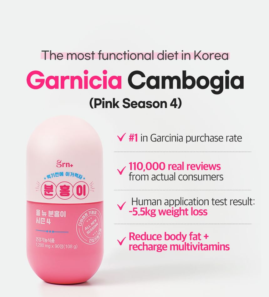 grn+ - Bundel: Gloednieuwe Pink Garcinia Seizoen 4 & Groene Thee Extract Groen Seizoen 4