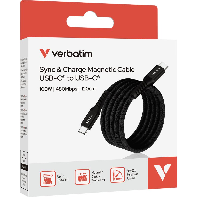 Verbatim 31863 câble USB USB 2.0 1,2 m USB C 0,48 Gbit/s 100 W Noir