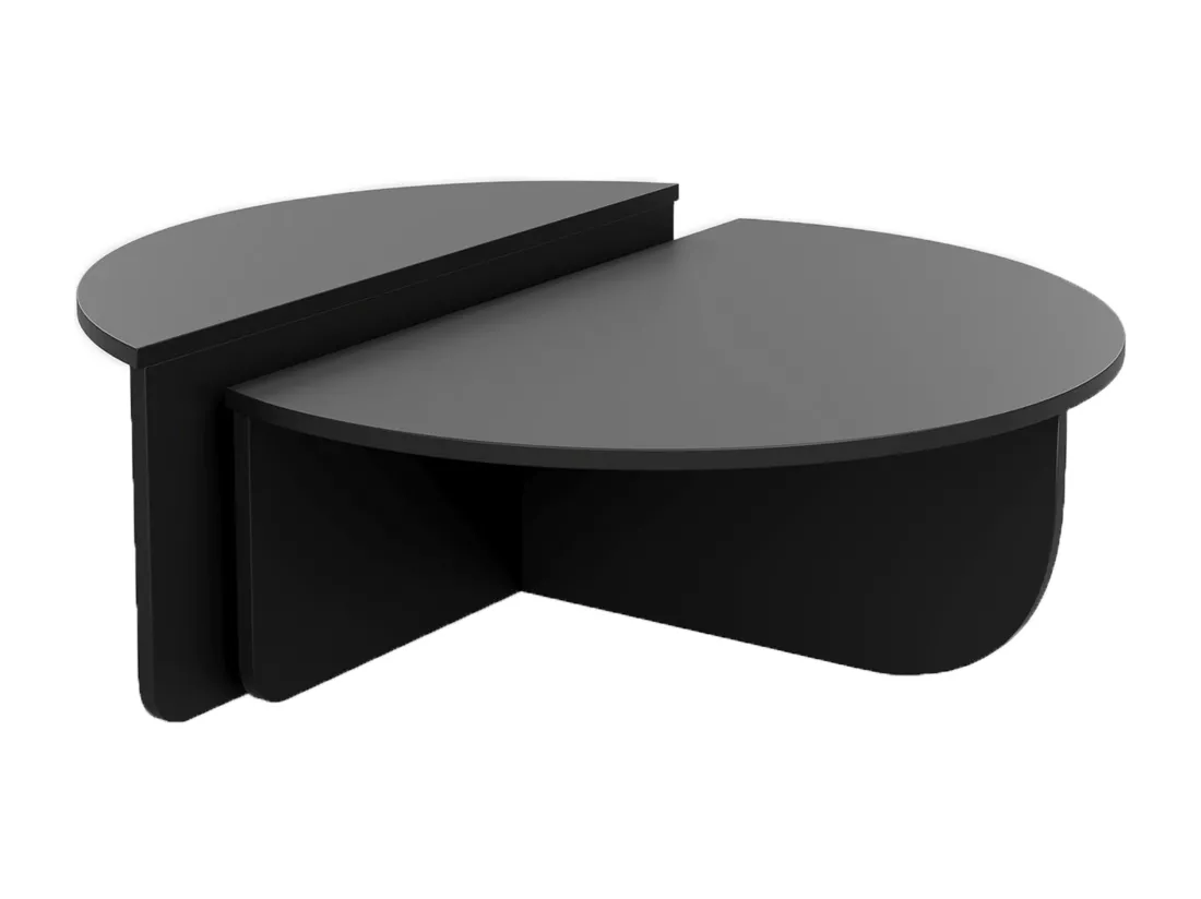 Lot de 2 tables basses - Noir - ALOEVA