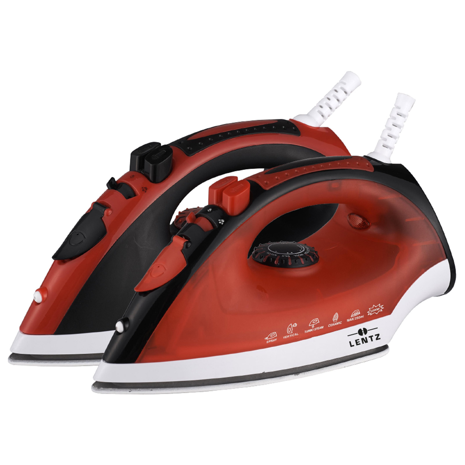 LENTZ Dampfbügeleisen - rot - 2300 Watt