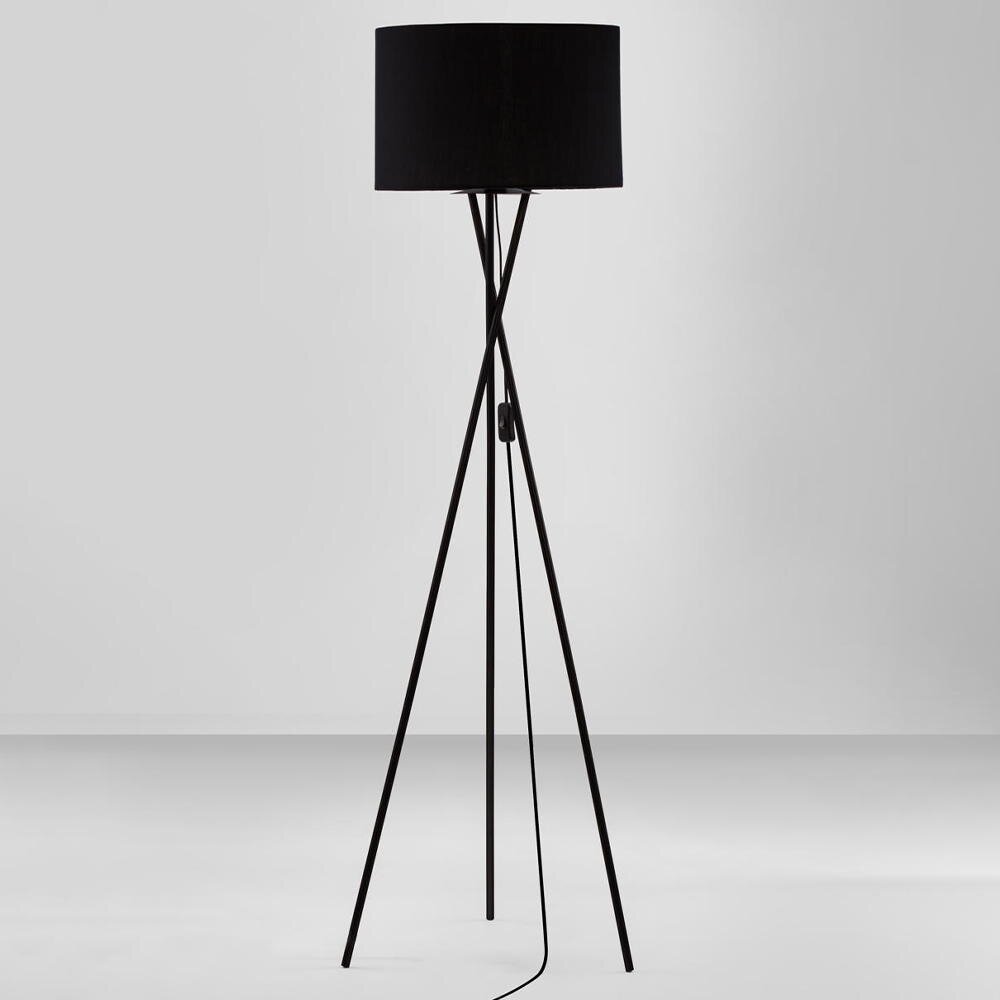 Retro vloerlamp in zwart E27