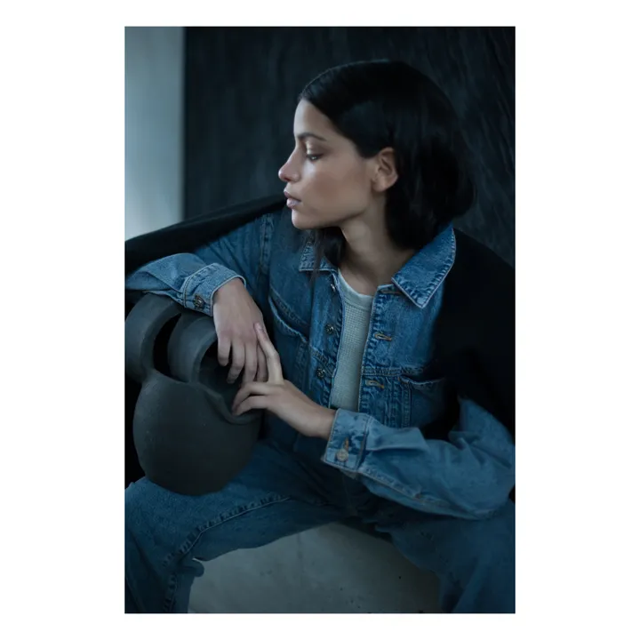 La Méricaine Cape Black Laine Recyclée | Noir