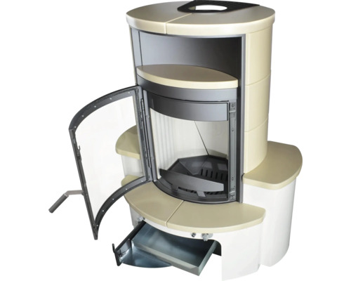 Hark Avenso GT ECOplus keramische houtkachel, crème, 8 kW