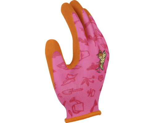 Kinderhandschoen Floralie maat 6 oranje roze
