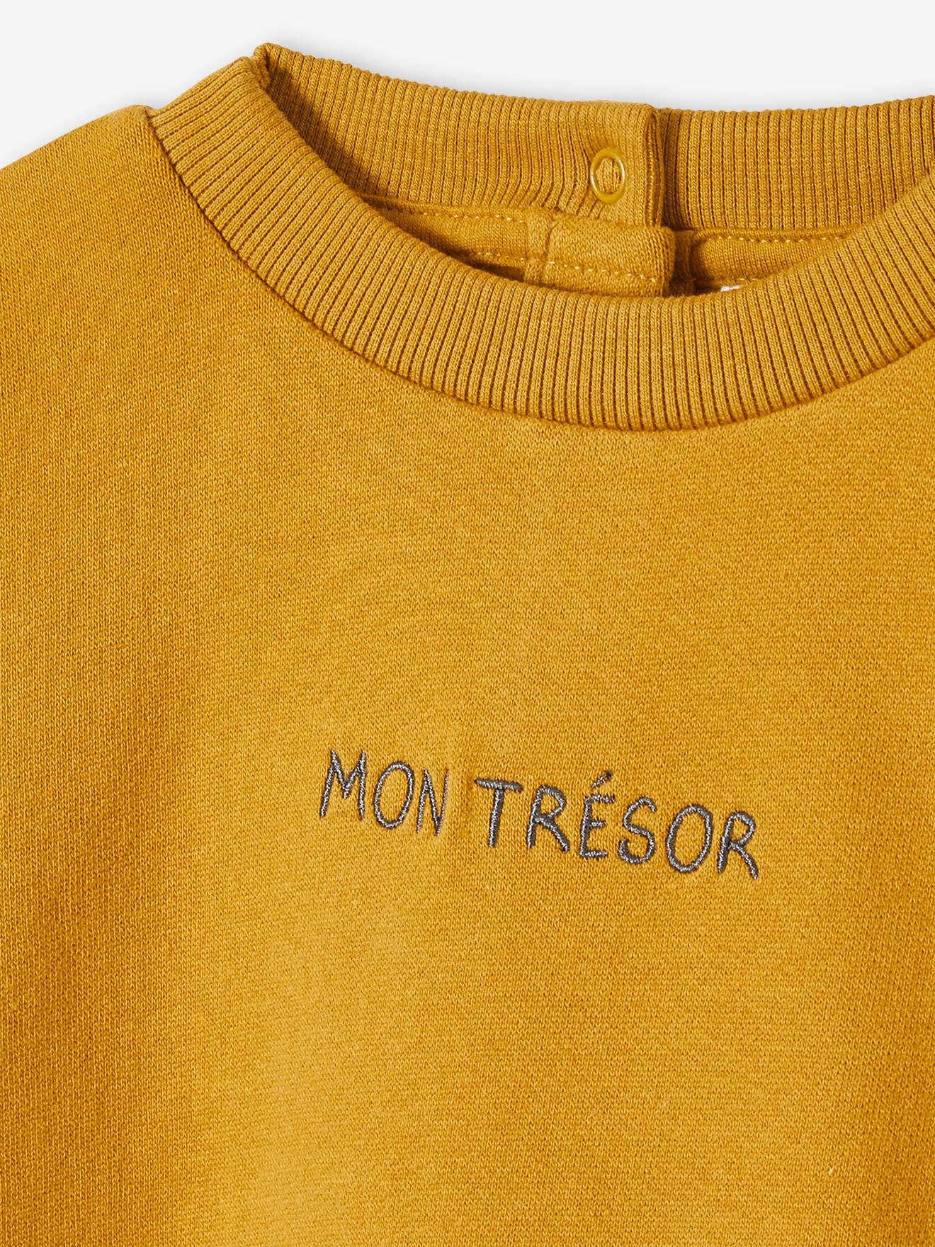 Moletom de lã personalizável para bebê, marrom médio liso com estampas.