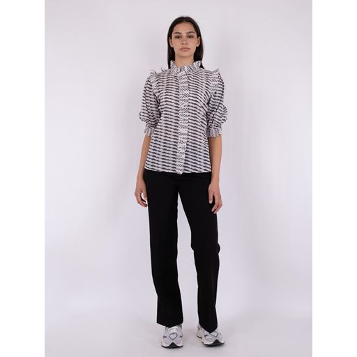 Neo Noir Chacha Graphic Bluse, Antracit, 42