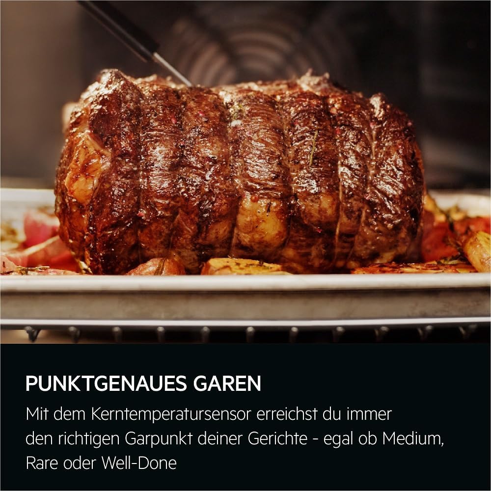 AEG Wifi Einbau-Dampfbackofen, Multidampfgarer, Serie 8 Touch-Swipe-Display mit Schritt für Schritt assistiertem Kochen, Made in Germany, 100% Auto-Dampf, App-Rezepte, TB8SB72WAB