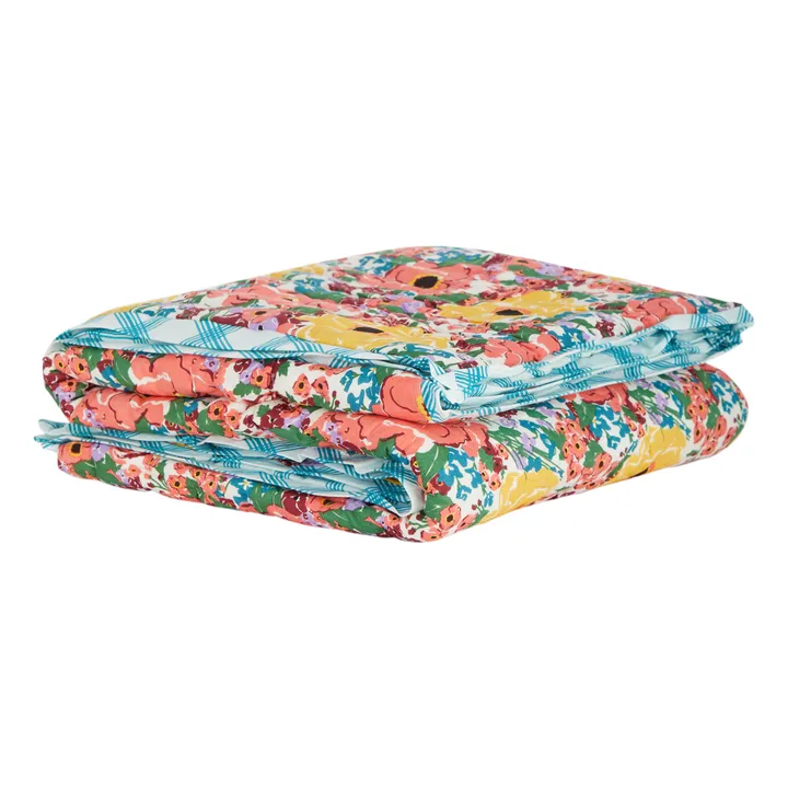 Lucas du Tertre Plaid quilté réversible Helen Flower | Blanc