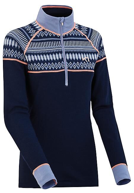 KARI TRAA - T-SHIRT ML DEMI ZIP LOKKE H/Z W
