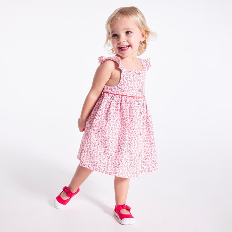 Robe à bretelles graphique et bloomer bleue bébé fille Bleu