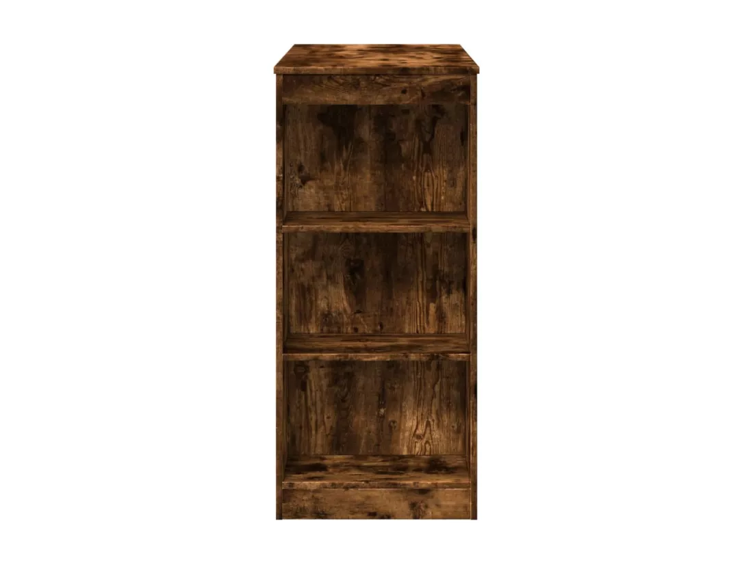Table de bar avec étagères chêne fumé bois d'ingénierie