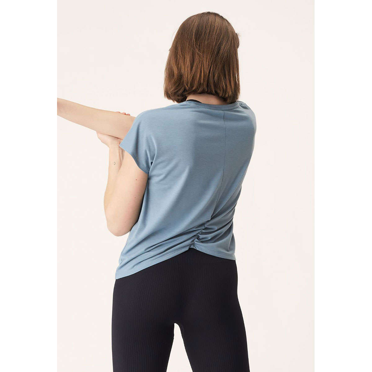 Röhnisch Split Back Hardloopshirt Korte Mouwen Blauw Dames