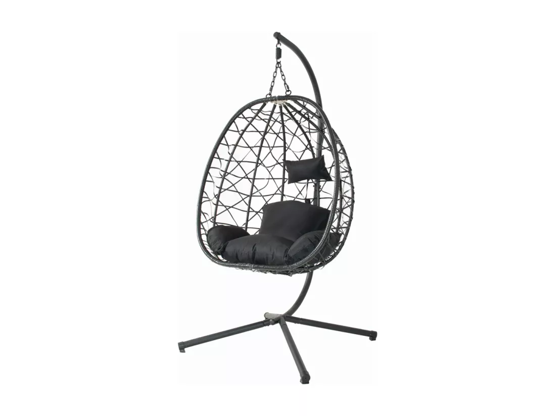 Fauteuil suspendu effet rotin noir CUZCO