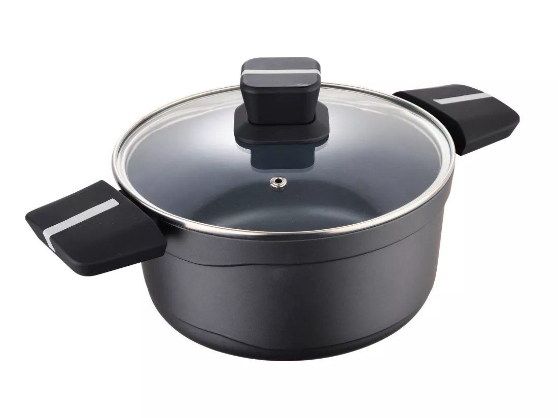 Cocotte 20x10cm fonte d'alu ind avec couvercle bistro gris