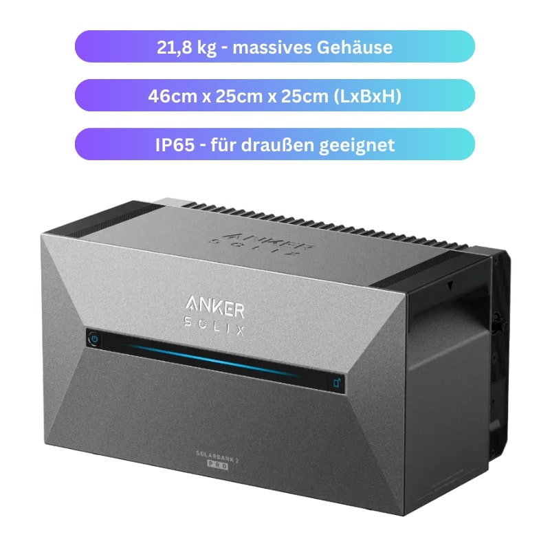 Balkonkraftwerk mit Speicher 1760W - inkl. Anker SOLIX Solarbank 2 Pro