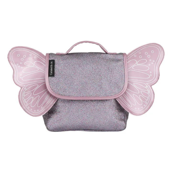 Caramel & Cie Cartable Papillon Paillette | Mauve