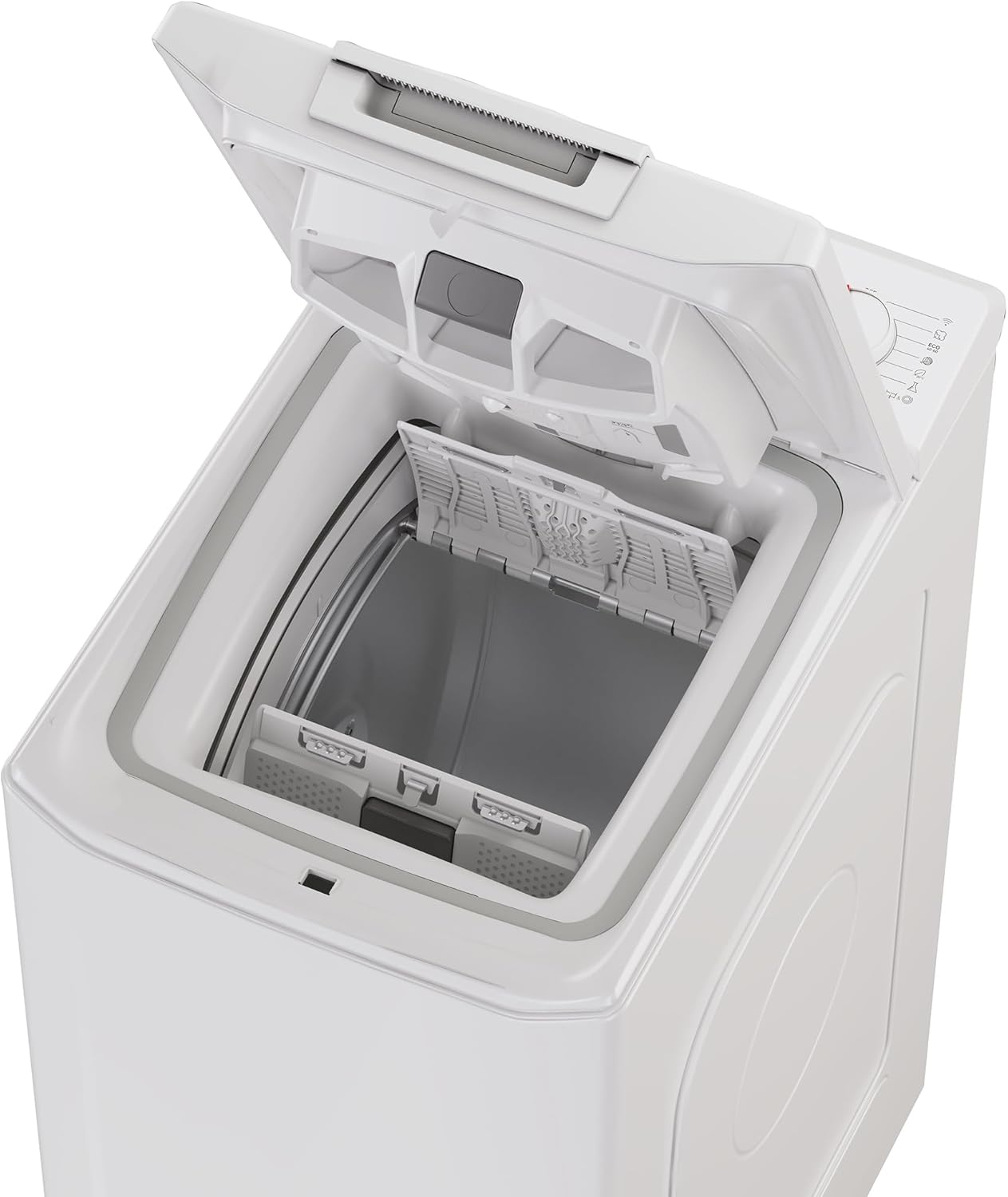 Hoover Toplader THOSQ085D2-S Waschmaschine, 8 kg, 1000 U/min., Smarte Bedienung mit Wi-Fi und Bluetooth, Gentle Touch, Mix Power System, Startzeitverzögerung, 17 Programme, Weiß