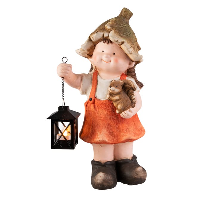Dekokind - Mädchen mit Laterne - aus Magnesia - ca. 21 x 18 x 42 cm