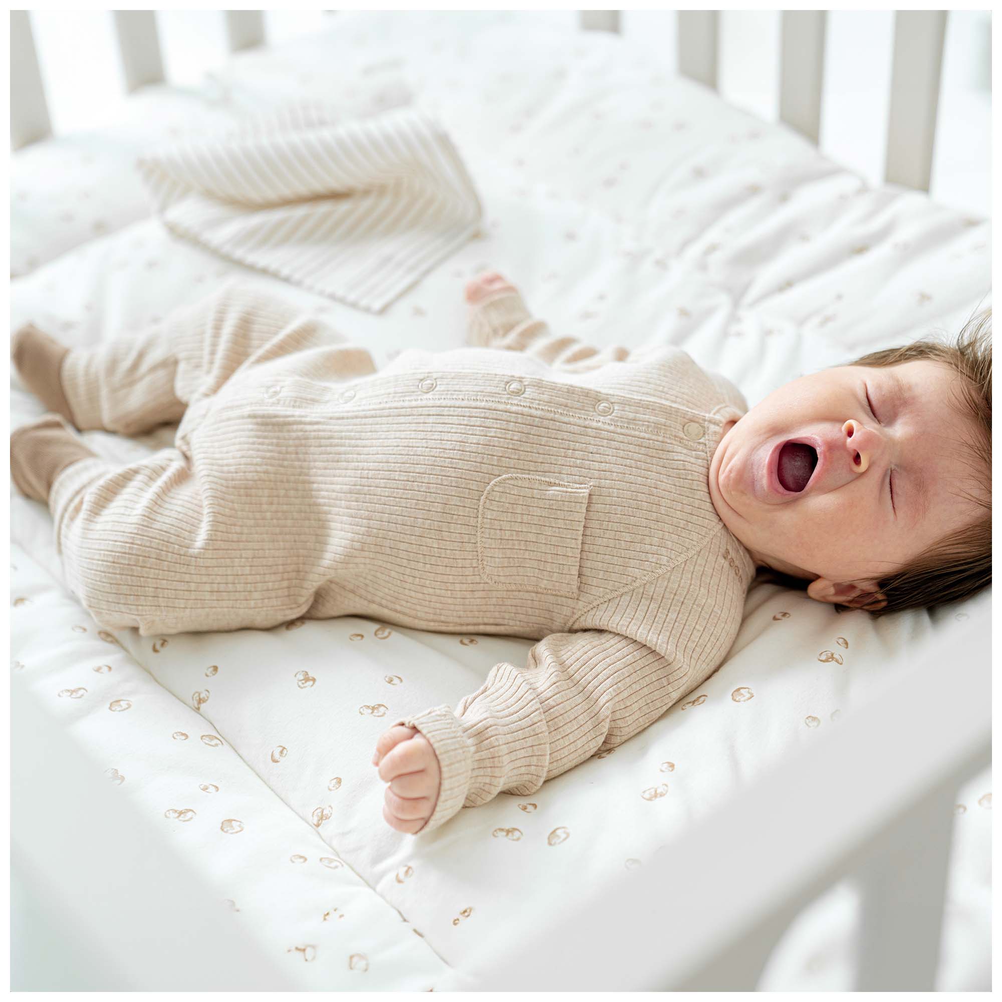 Prénatal newborn boxpakje rib lange mouwen effen beige