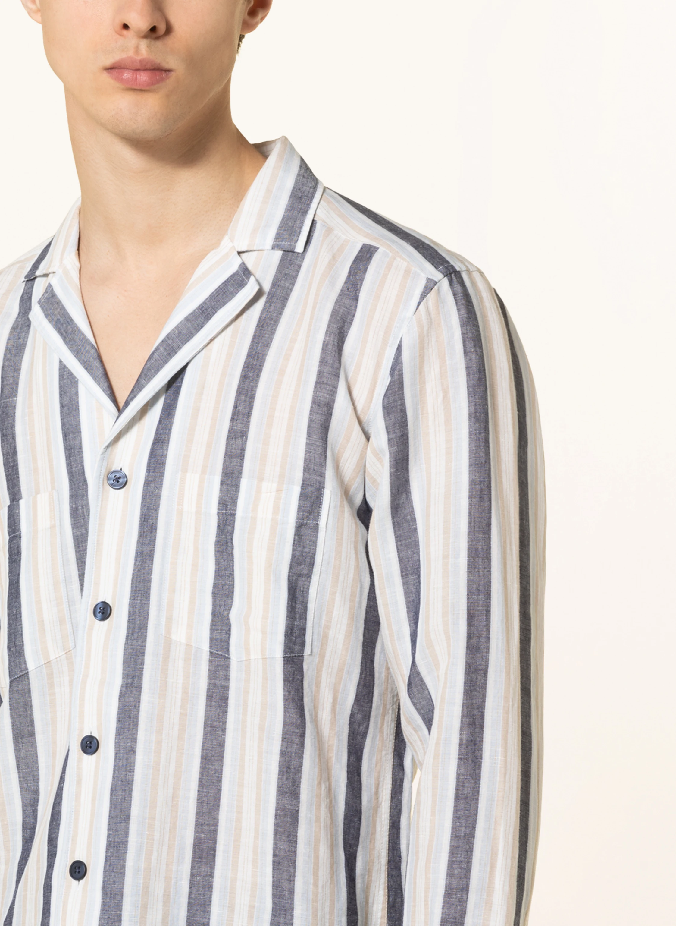 STROKESMAN'S Resorthemd Regular Fit mit Leinen
