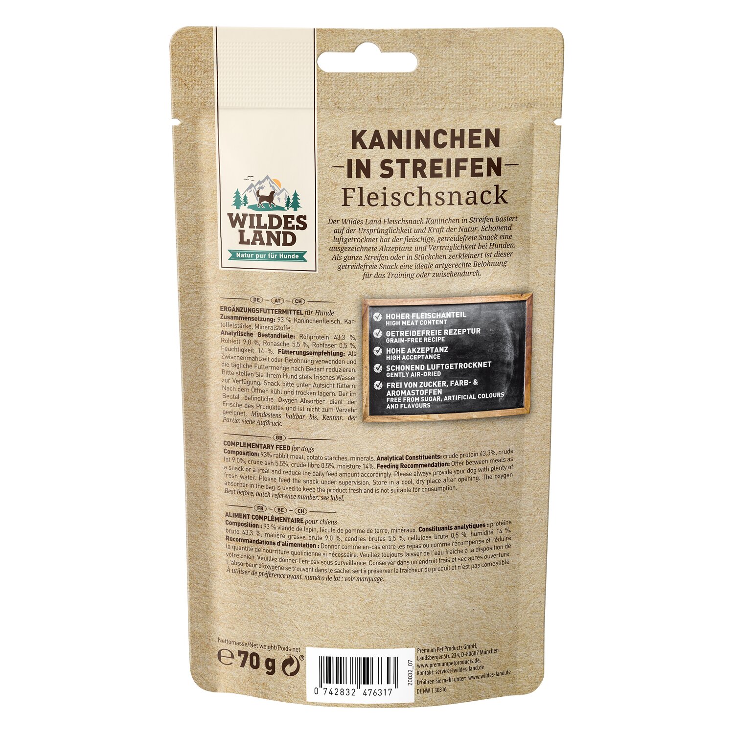 WILDES LAND Fleischsnack in Streifen - Huhn
