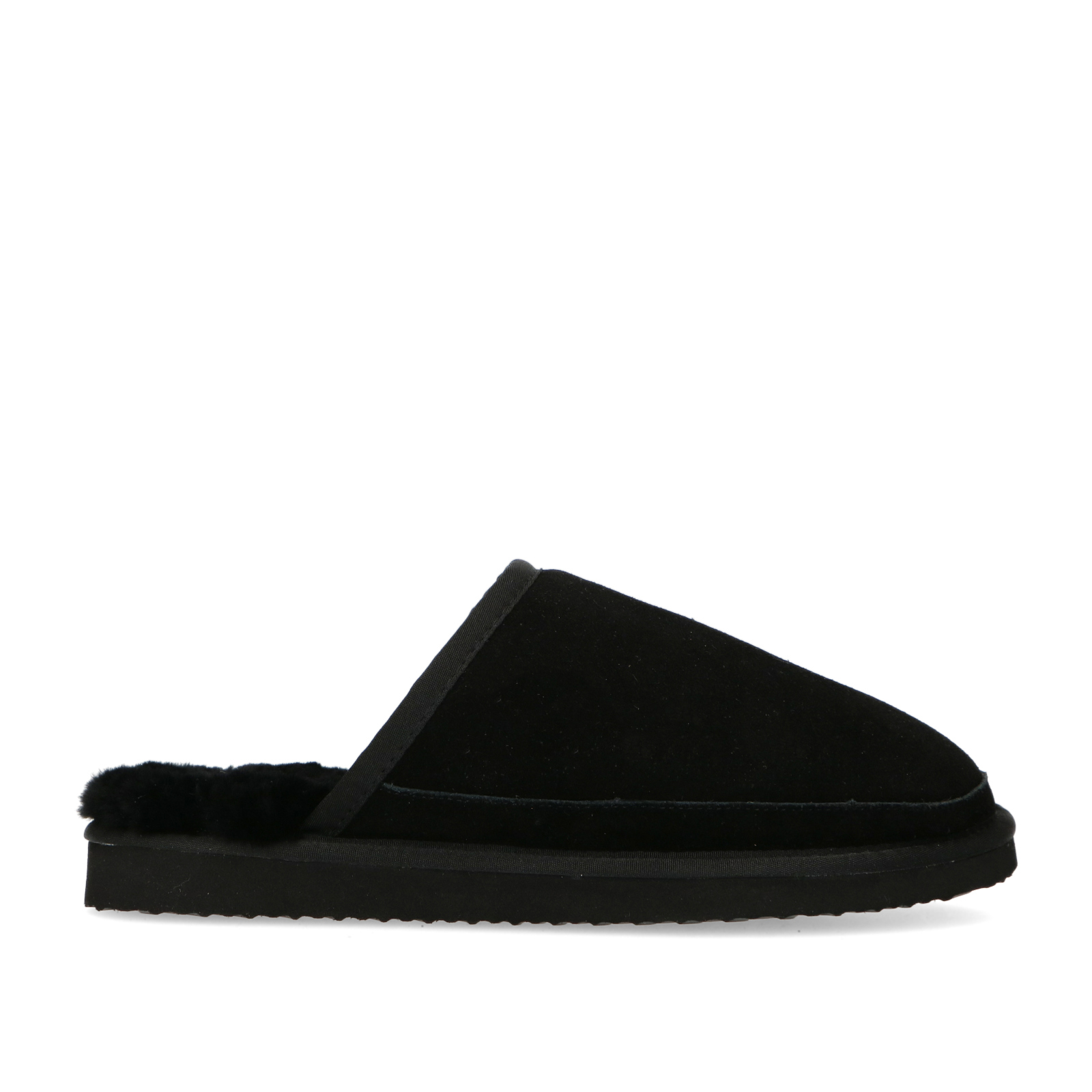 Zwarte suède pantoffels