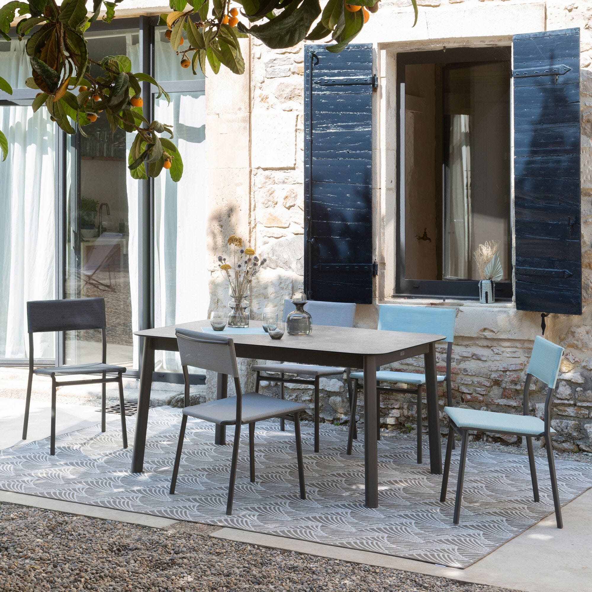 Gartenstuhl Oron Batyline® Duo Grau Galet-Titane