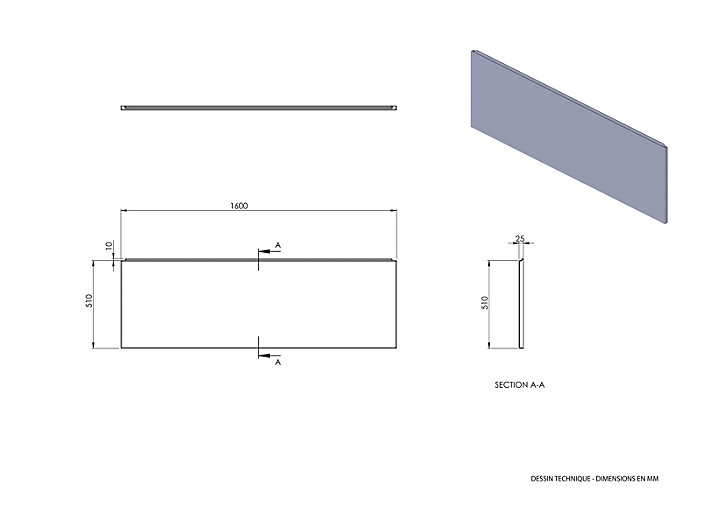 Tablier de baignoire frontal blanc Balneo Panel 160 cm