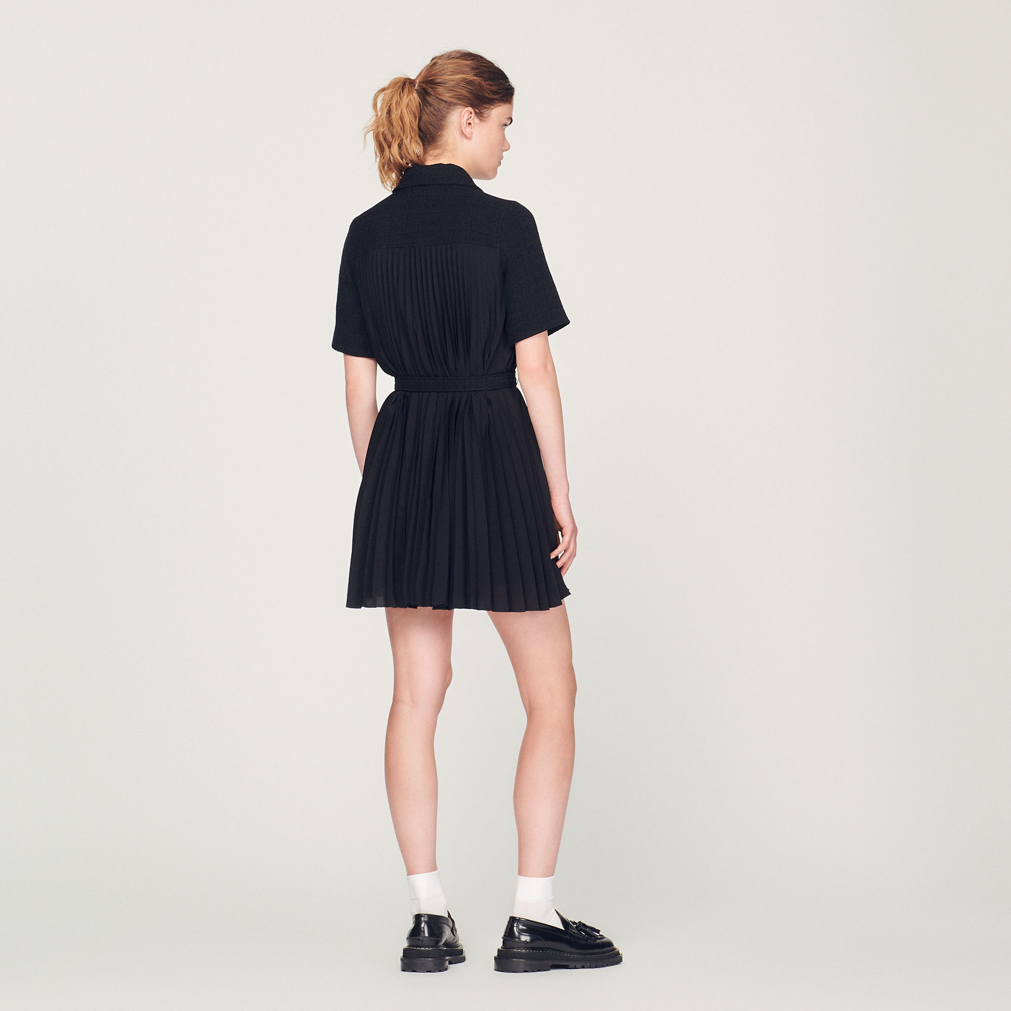 Robe á manches courtes bi matiéres
