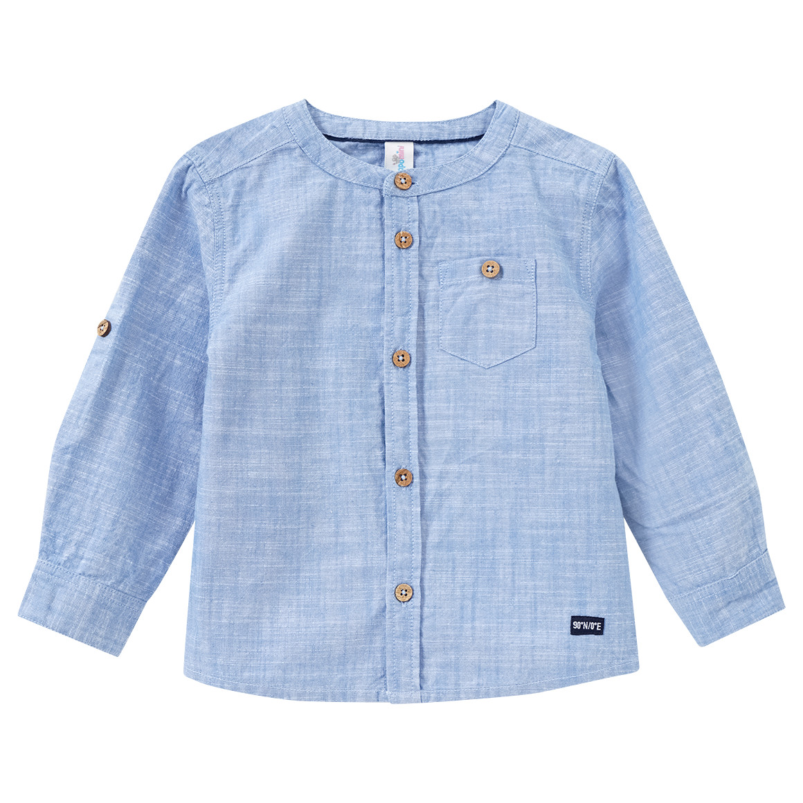 Topomini Baby Hemd aus Bio-Baumwolle hellblau