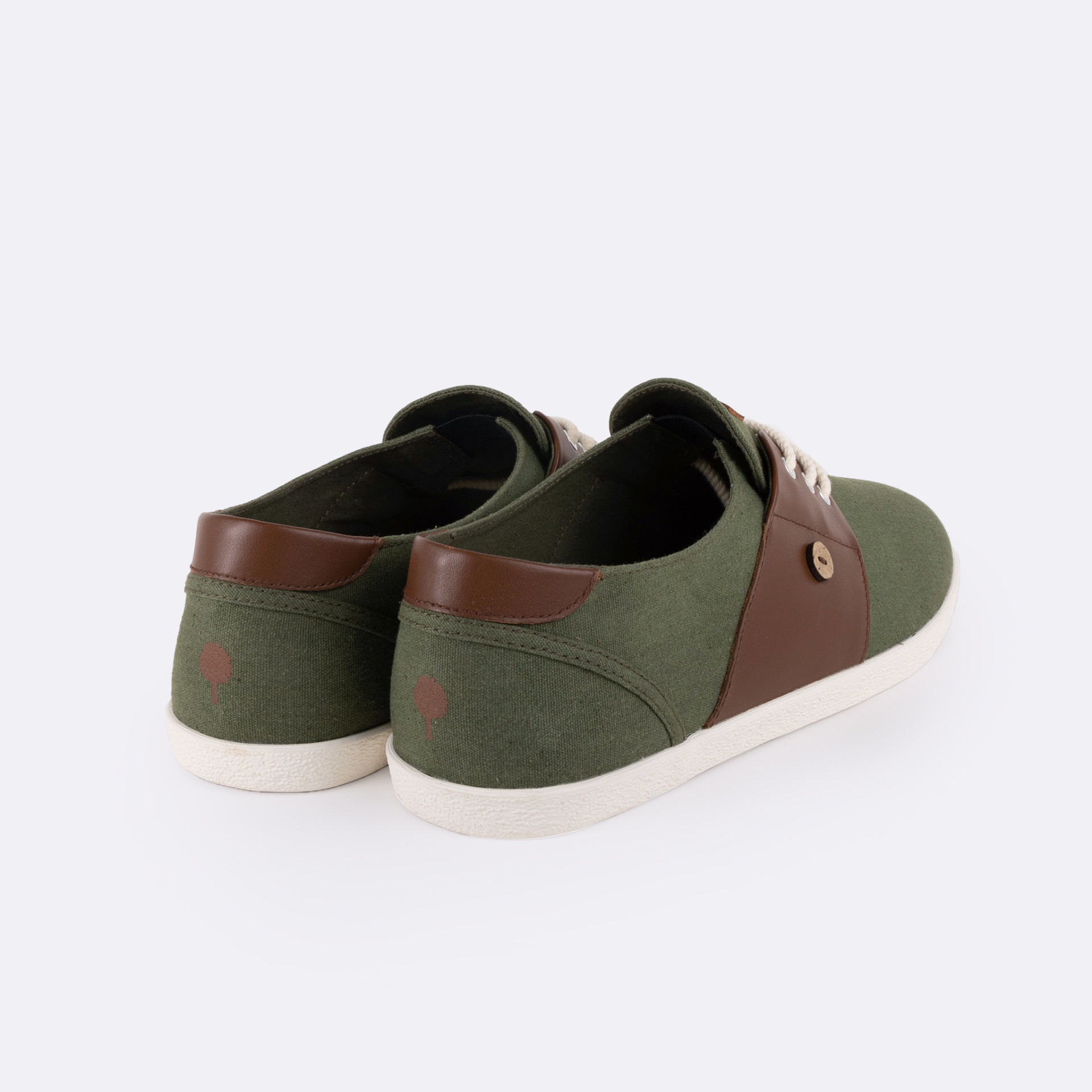 Tennis kaki & camel coton et coton recyclé - modèle cypress
