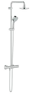 Grohe Tempesta Cosmopolitan douchesysteem m. douchekraan thermostatisch m. aquadimmer m. Euphoria Cosmo hoofddouche 160mm Rain m. New Temp. Cosmo II handd chroom