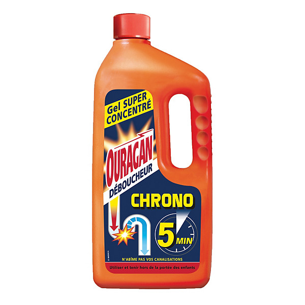 Déboucheur gel super concentré Ouragan Chrono 1 L