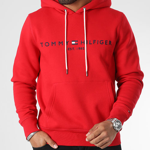 Sweat Capuche Tommy Logo 1599 Rouge