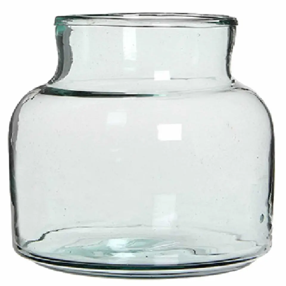 Mica Decorations Vaas - meklbus - transparant - glas - 20 x 21 cm