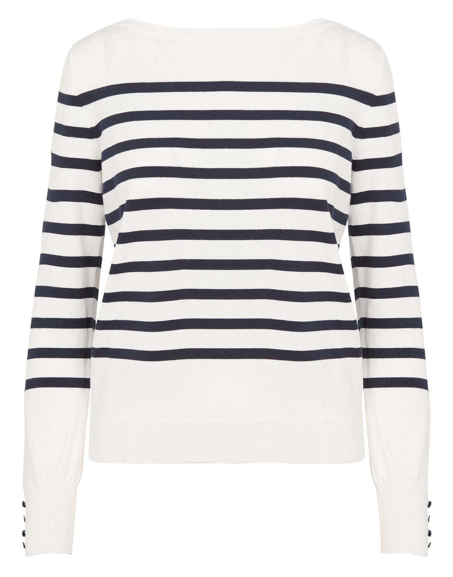 MJULIE - Pull droit col bateau à rayures | Beige