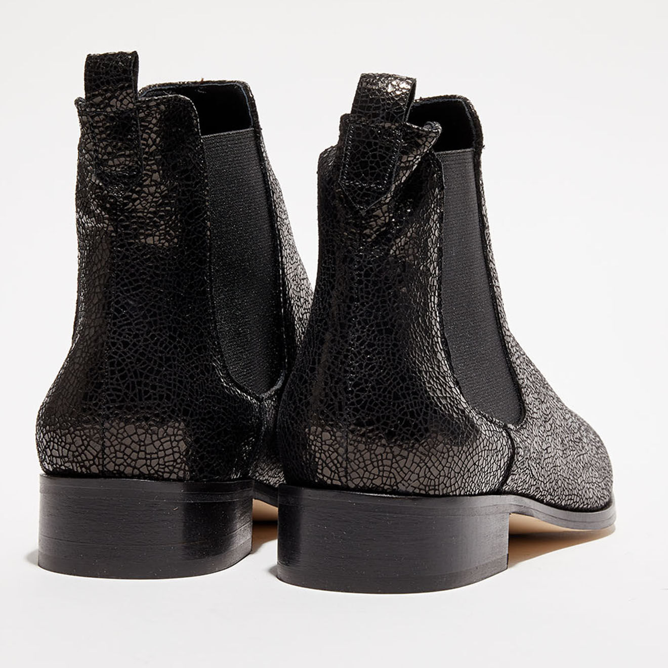 Anaki Chelsea Boots en Cuir craquelé Charlie noires