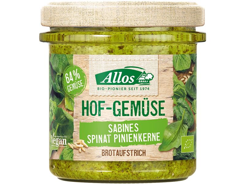 Allos Bio Hofgemüse Brotaufstrich Spinat Pinienkerne Glas 1 Brotaufstrich Spinat Pinienkerne