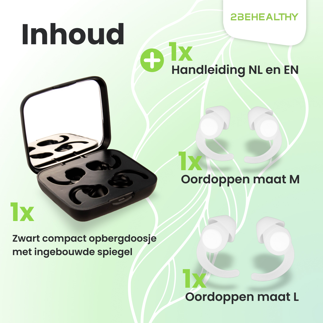 2BEHEALTHY 2-paar slaapoordoppen - White