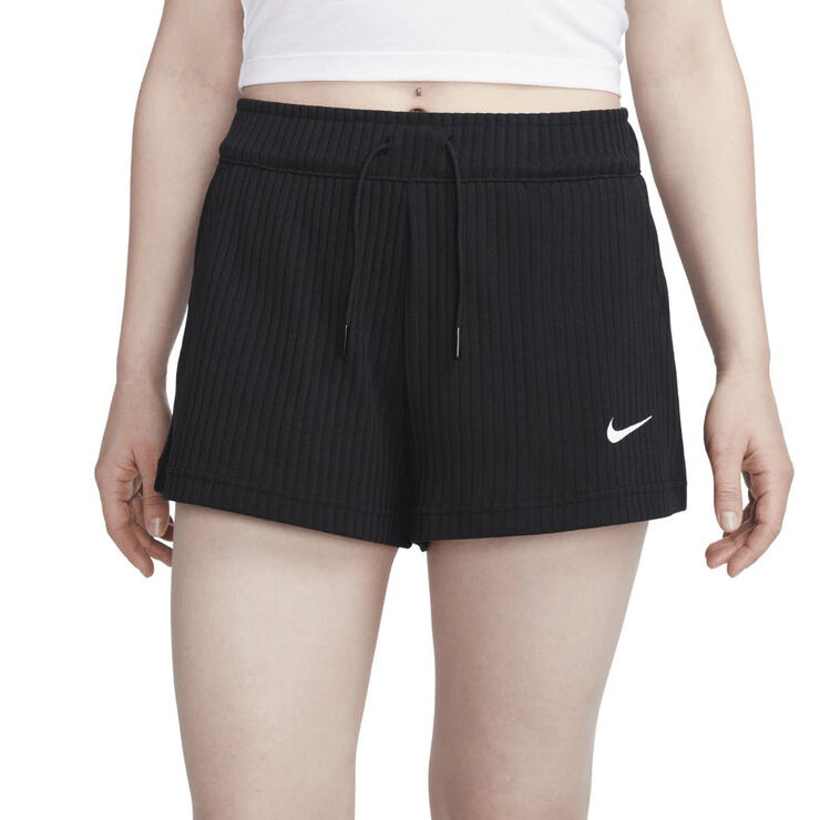 Nike high-waisted ribbed jersey shorts Black/white