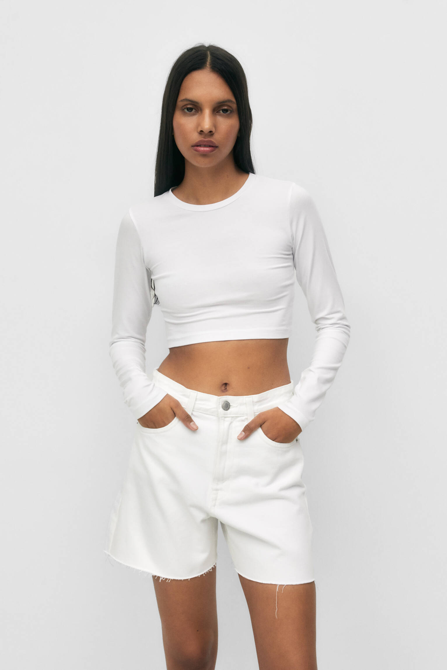 Bermuda jeans branca