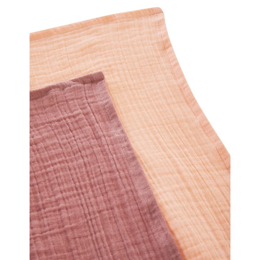 Lot de 6 langes en coton 70 x 70 cm - Rose