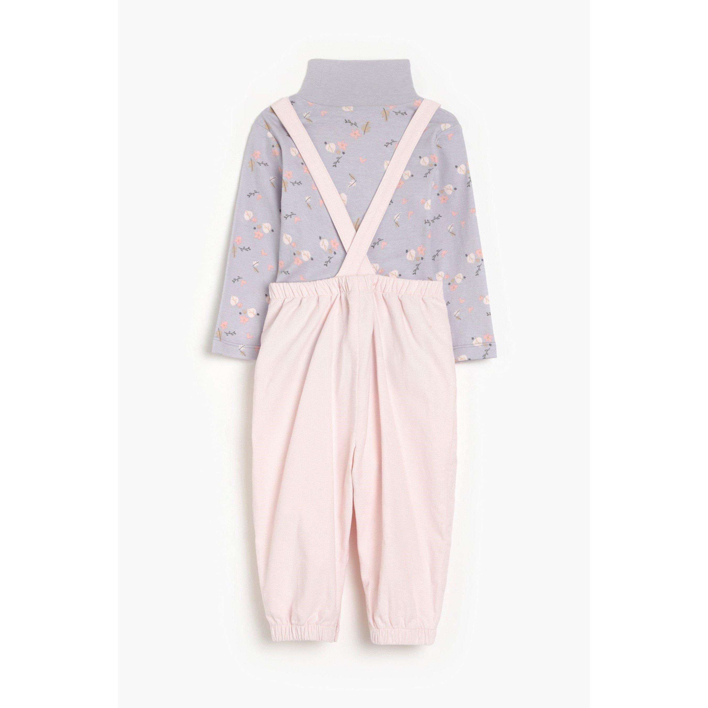 Hello World Studio Baby Girls Cord Dungaree Set