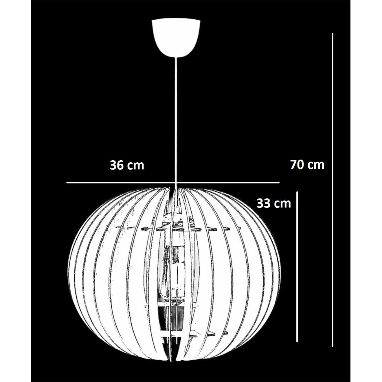 Opviq Suspension Sphere big blanche - 33x36 cm