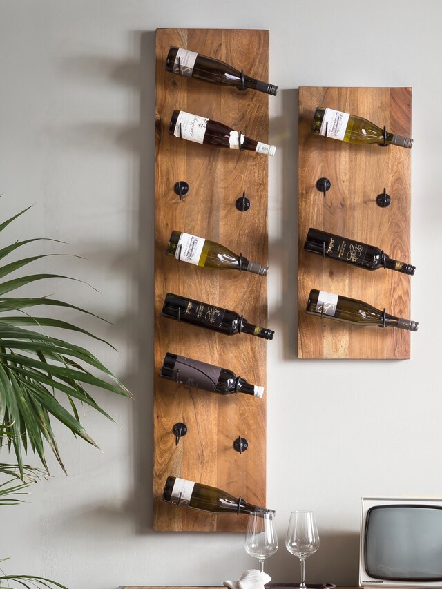 Weinregal 33 x 148 cm Teakholz