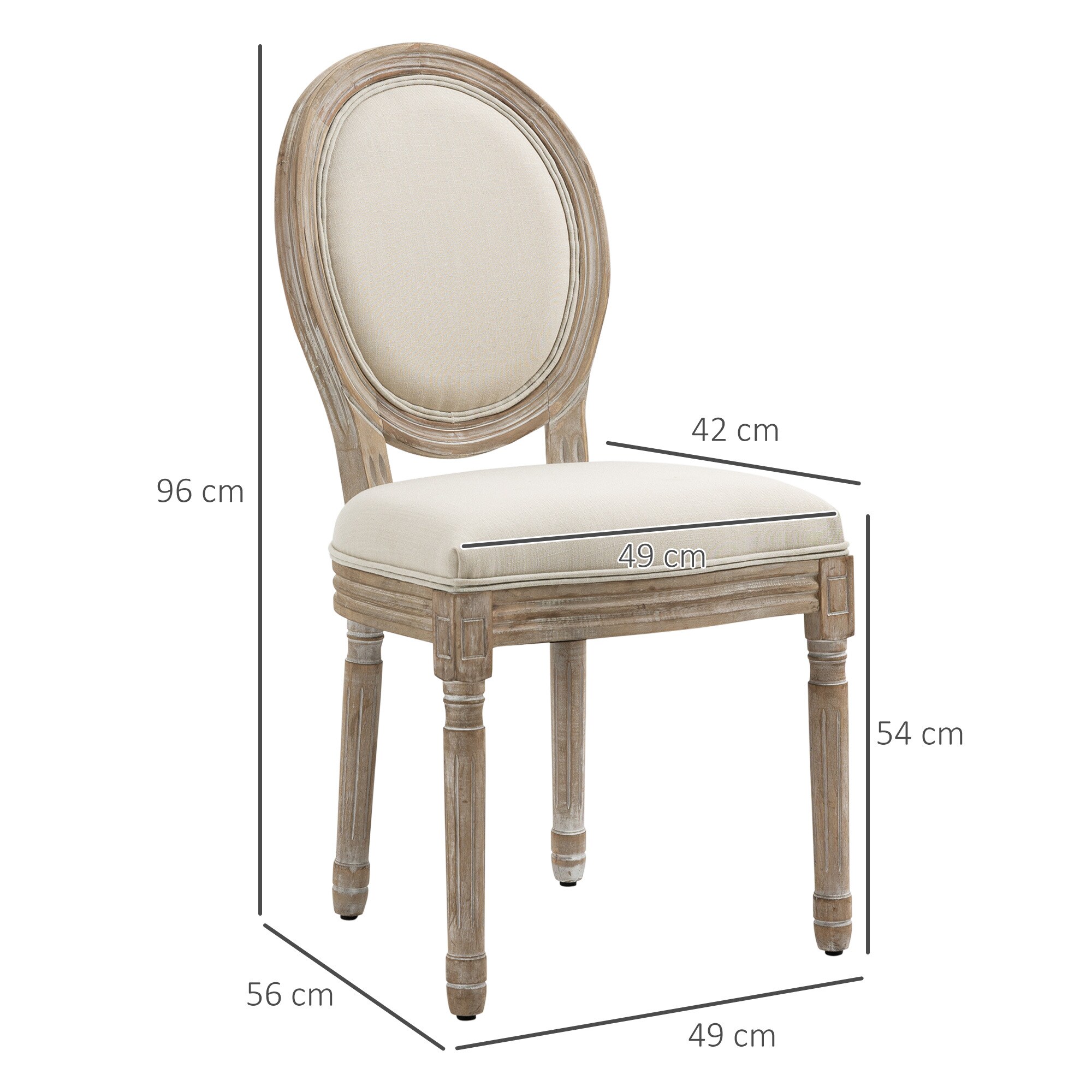HOMCOM Esszimmerstuhl im 2er Set mit Vintage Design bunt 49B x 56T x 96H cm